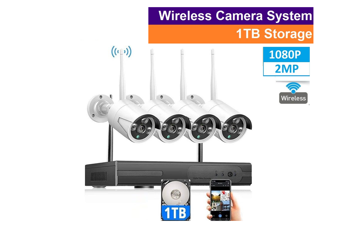 Security camera mounted outdoors showing waterproof design