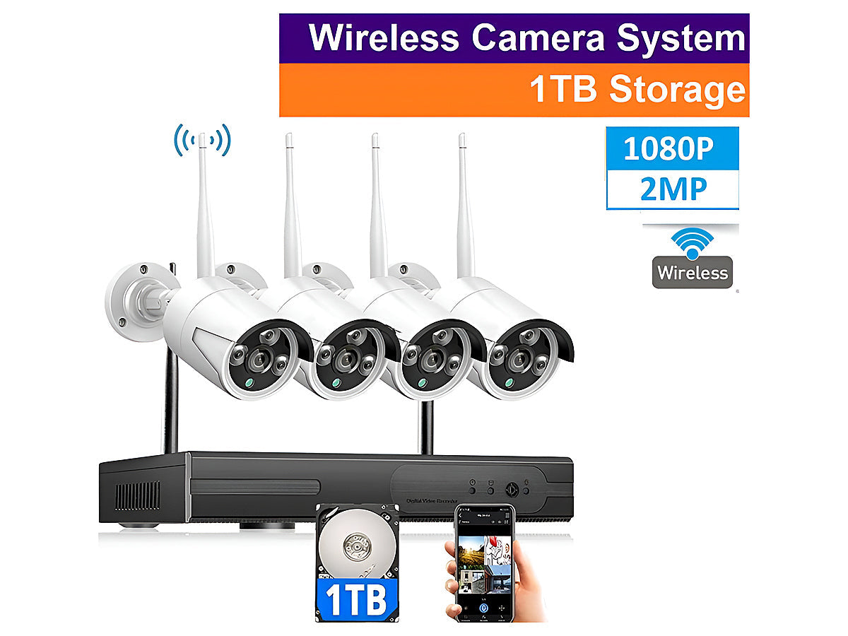 Wireless Security Camera system with 4 Cameras
