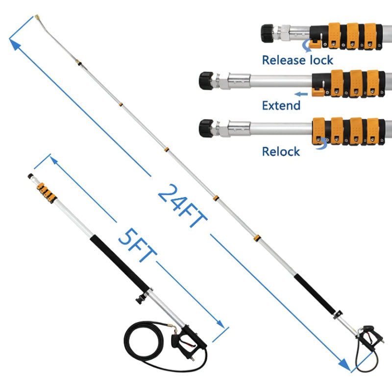 73m extension wand with locking levers