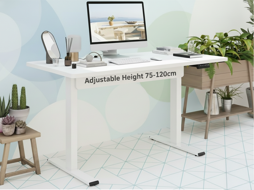 Desk table white tabletop 120 by 60 cm