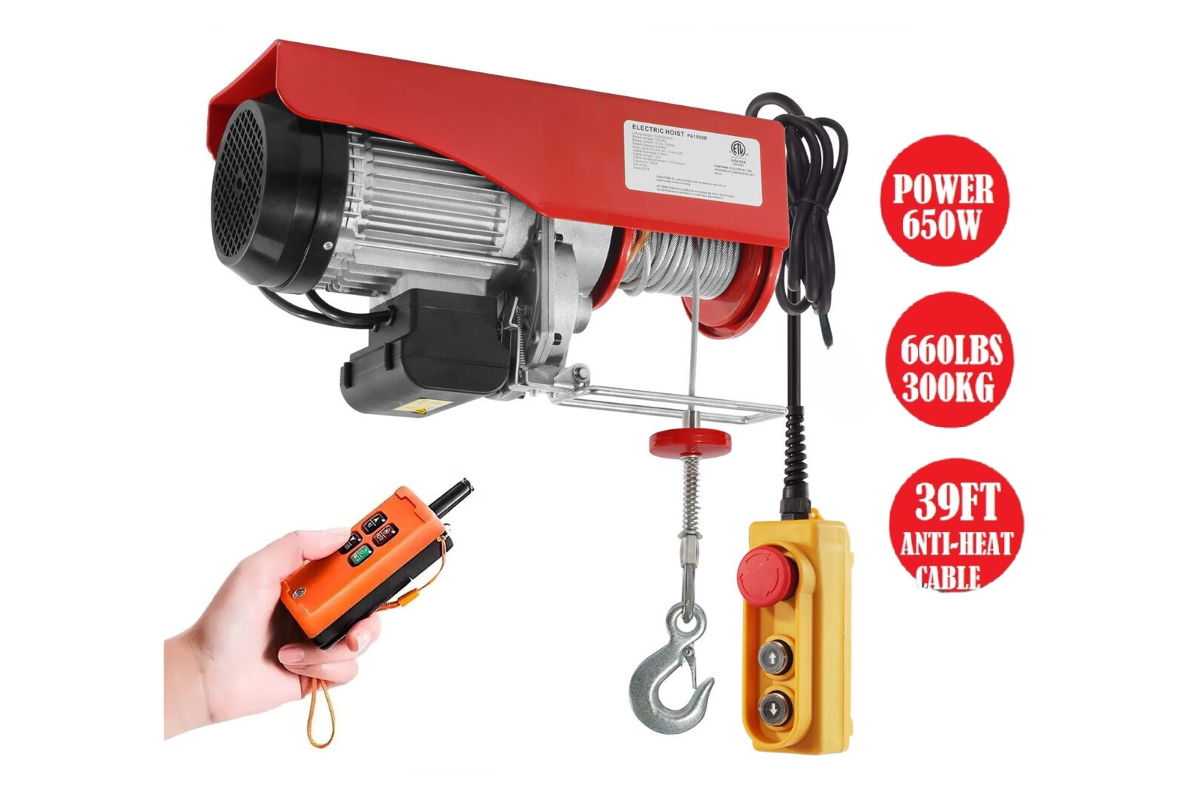 Wireless hoist winch remote control with emergency stop