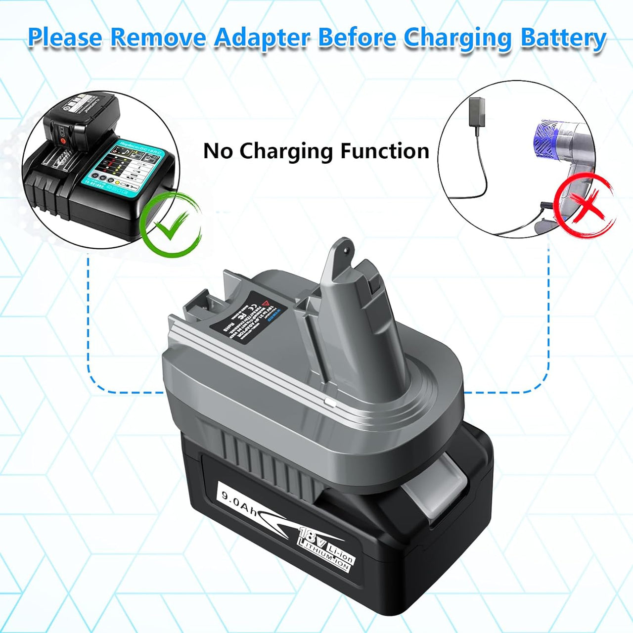 Makita to Dyson V6 Vacuum Cleaner Battery Adapter Converter