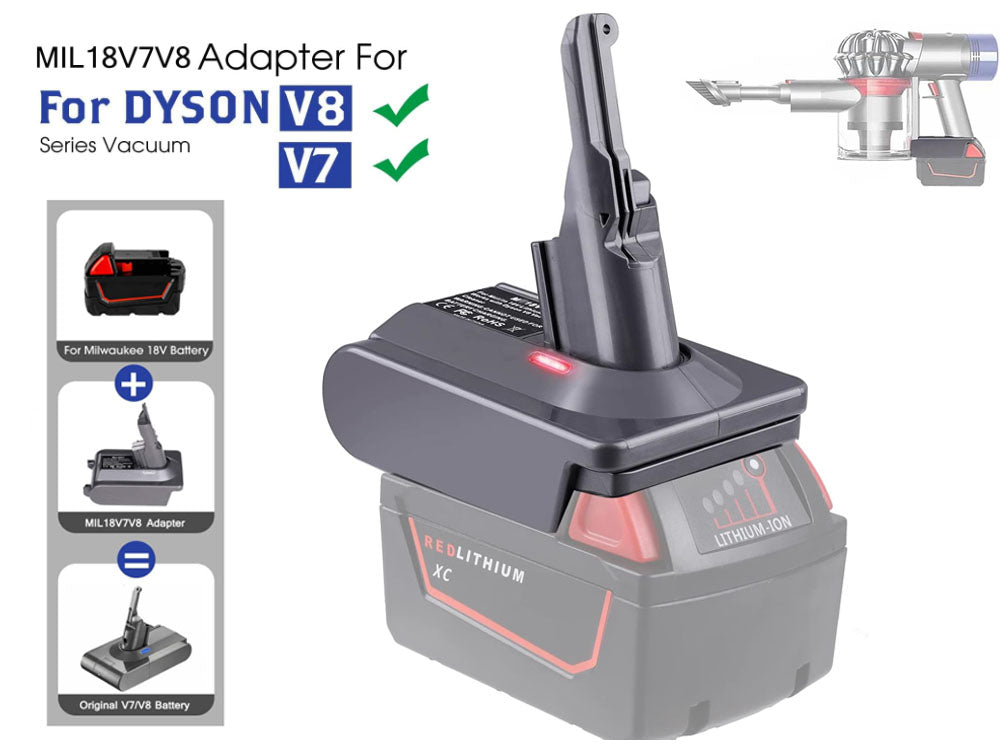 Milwaukee to Dyson Battery Adapter V7 / V8 Series Vacuum Cleaner Adapter Converter