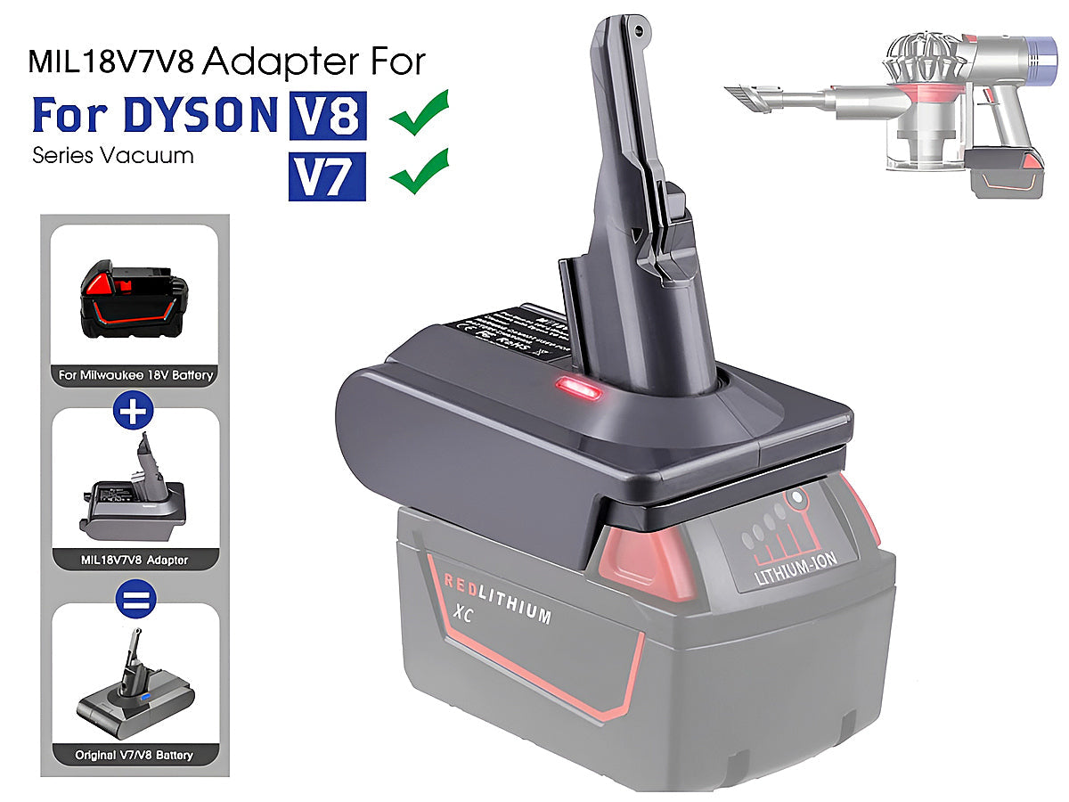Milwaukee to Dyson Battery Adapter V7 / V8 Series Vacuum Cleaner Adapter Converter