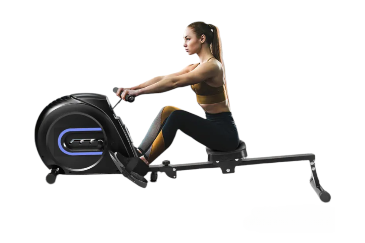 Rowing machine with adjustable 4-gear resistance
