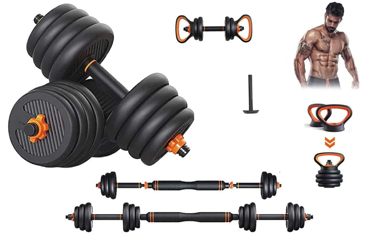 Adjustable Dumbbells Set 30KG with Barbell