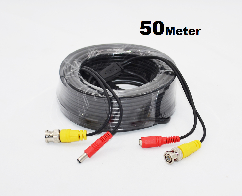 Black CCTV cable with durable outer jacket