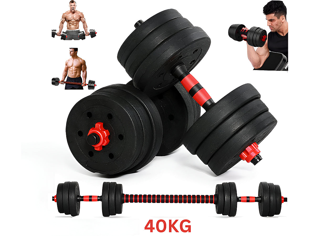Connecting rod for dumbbells to barbell