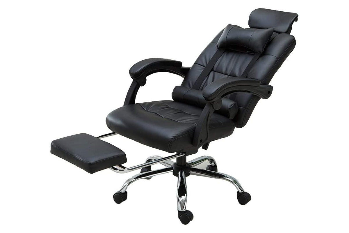 Padded headrest on office chair