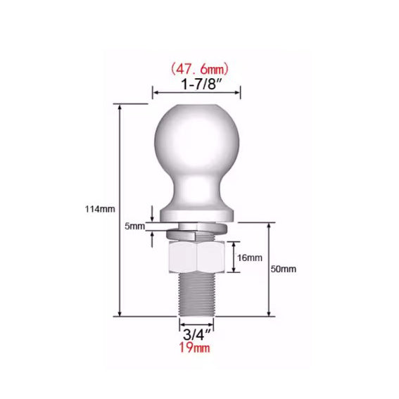 Trailer Tow Hitch Ball Mount