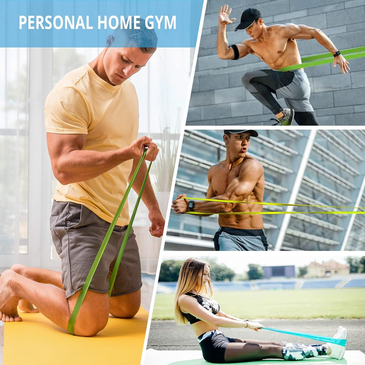 5Pcs Resistance Bands Exercise Yoga Pilates Rubber Fitness Training