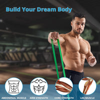 Thumbnail for 5Pcs Resistance Bands Exercise Yoga Pilates Rubber Fitness Training