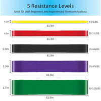 Thumbnail for 5Pcs Resistance Bands Exercise Yoga Pilates Rubber Fitness Training
