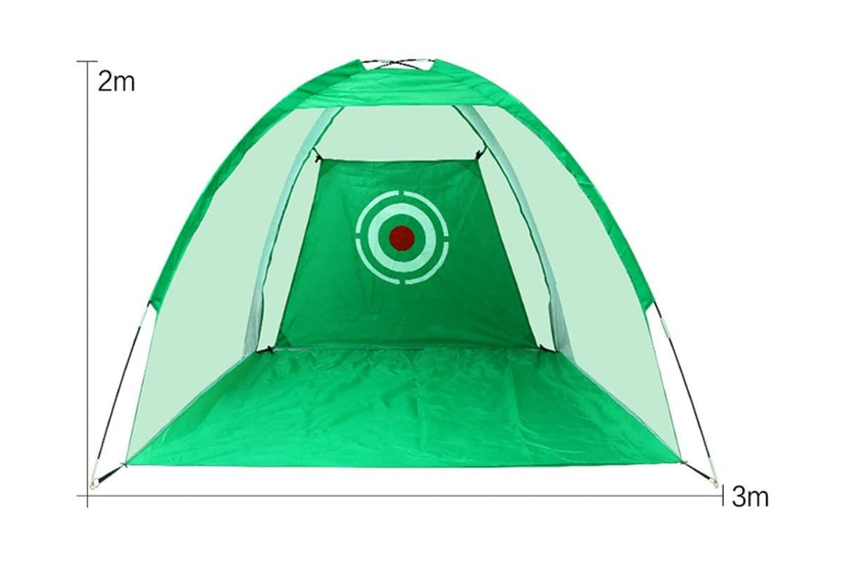 Close-up of durable polyester and nylon mesh on golf hitting net