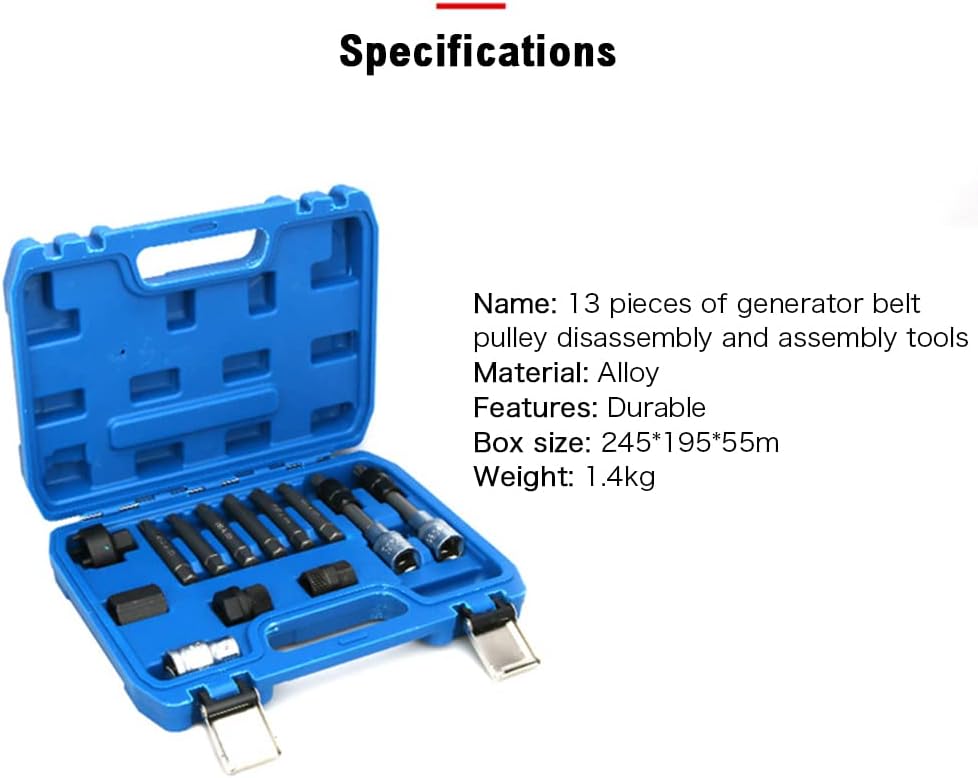 Alternator Pulley Tool Kit 13Pc / Alternator Repair Service Special Tool Kit