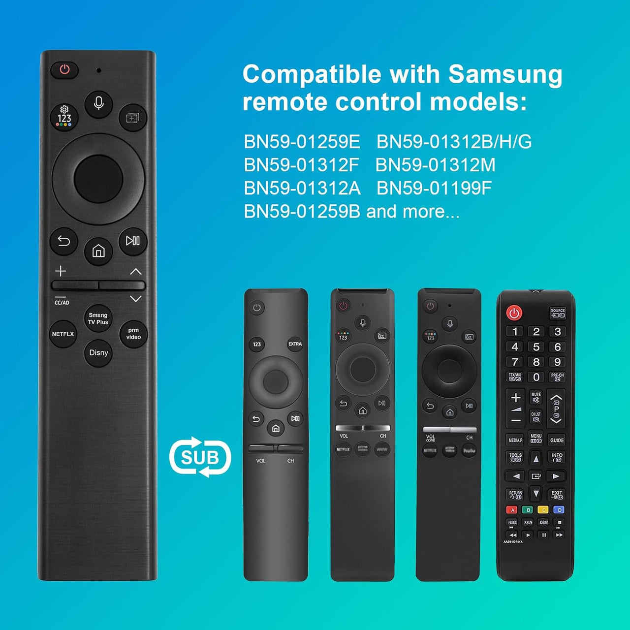 Remote control for Samsung 4K UHD TVs