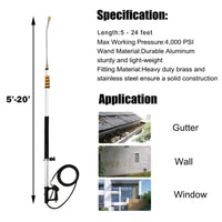 Thumbnail for Pressure washer pole with 5 spray nozzle tips