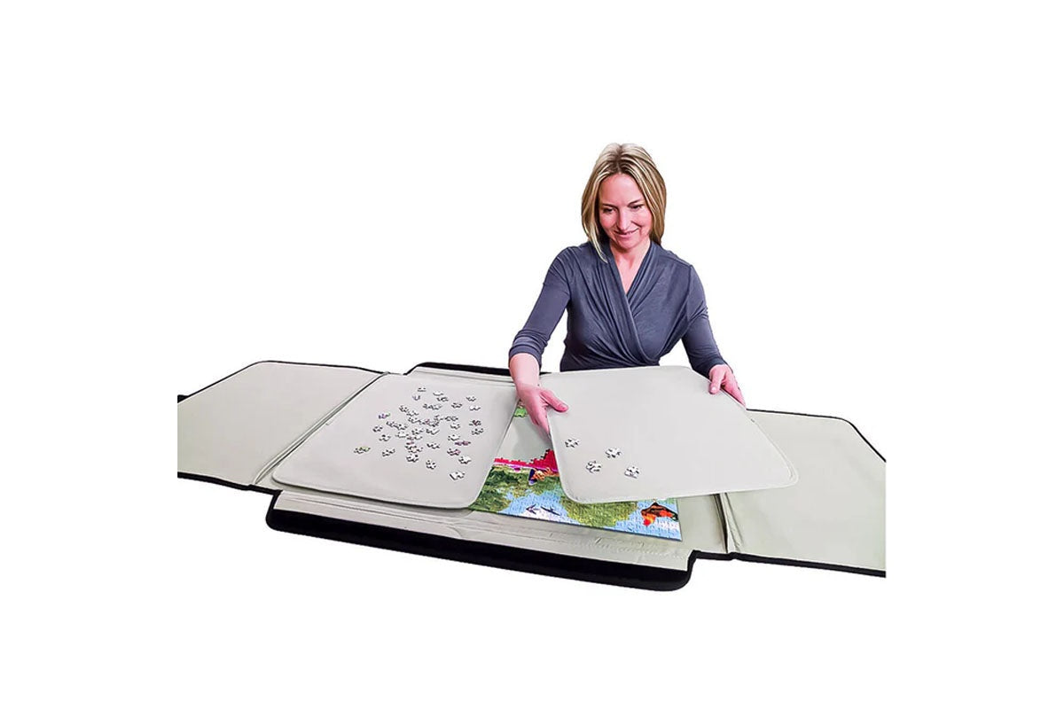 Puzzle board storage for puzzle pieces