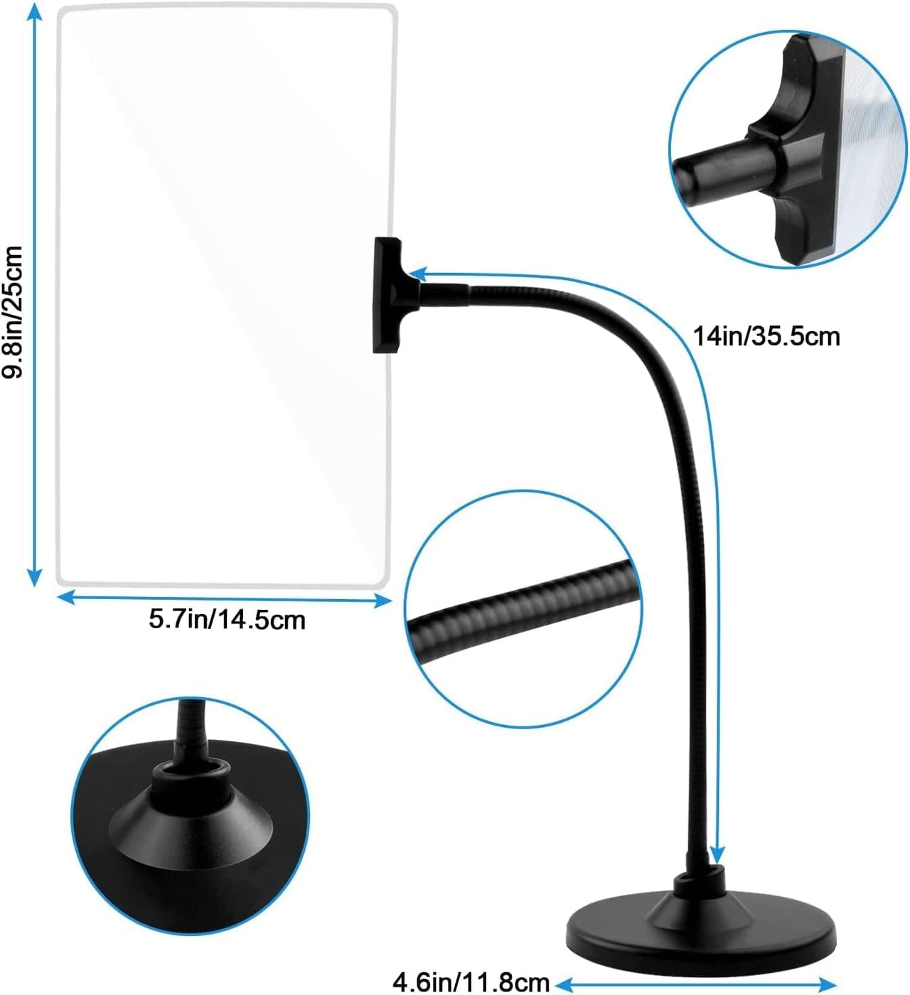 4X Magnifying Glass with Stand for Reading