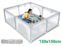 Thumbnail for Portable Baby Playpen Fence Gate Wall Fence Barrier Play Gym Mat 150cm
