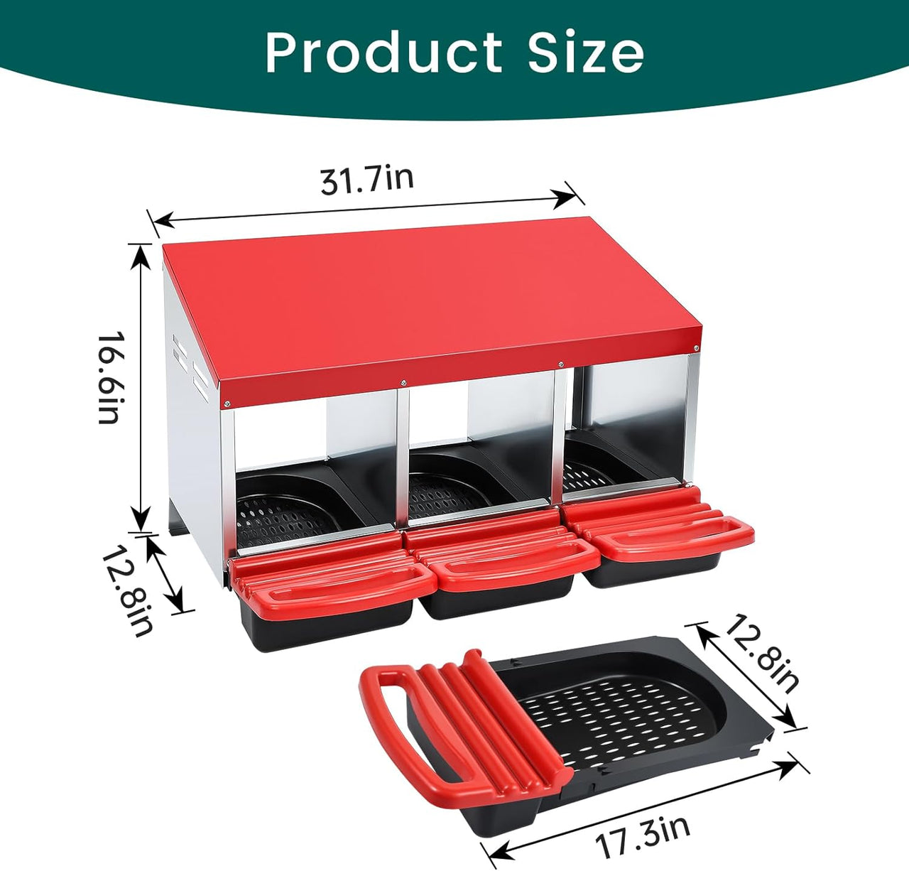 Removable plastic trays in nesting box