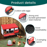 Thumbnail for Wall mounted chicken nesting box with perches
