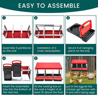 Thumbnail for Chicken nesting box with red cover lid