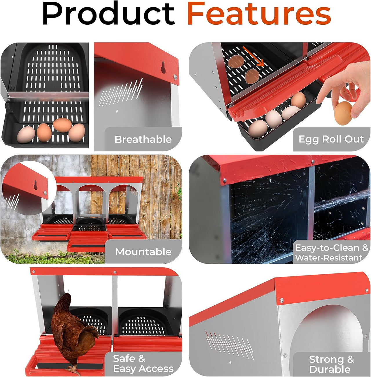 Sliding trays for easy cleaning in nesting box