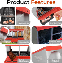 Thumbnail for Sliding trays for easy cleaning in nesting box