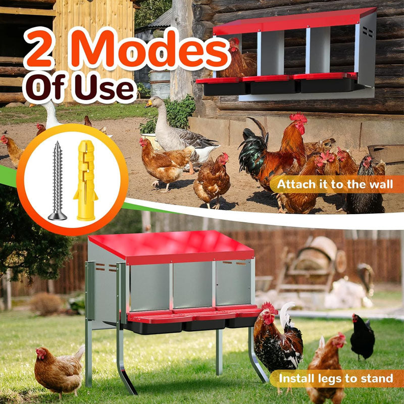 Nesting box easy to clean sliding trays