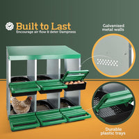 Thumbnail for Nesting Box Chicken Hen Roll Away Laying Nest Boxes Chook Brooder 6 Compartment