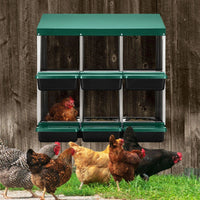 Thumbnail for Nesting Box Chicken Hen Roll Away Laying Nest Boxes Chook Brooder 6 Compartment
