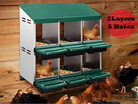 Thumbnail for Nesting Box Chicken Hen Roll Away Laying Nest Boxes Chook Brooder 6 Compartment