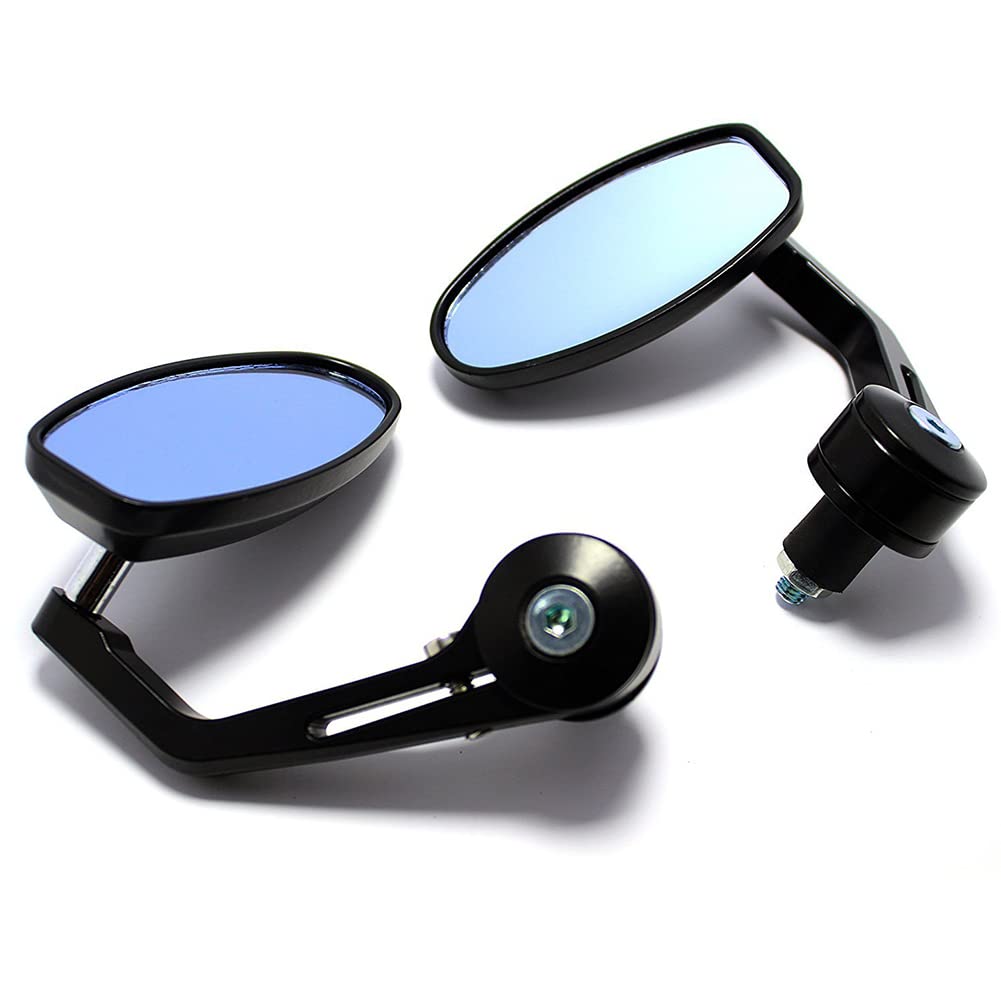 Bar end mirror with black bolt and bracket