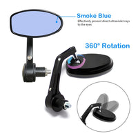 Thumbnail for Motorcycle mirror showing mounting on chopper handlebar