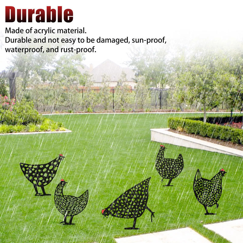 Garden Ornaments Chicken Decoration Stake