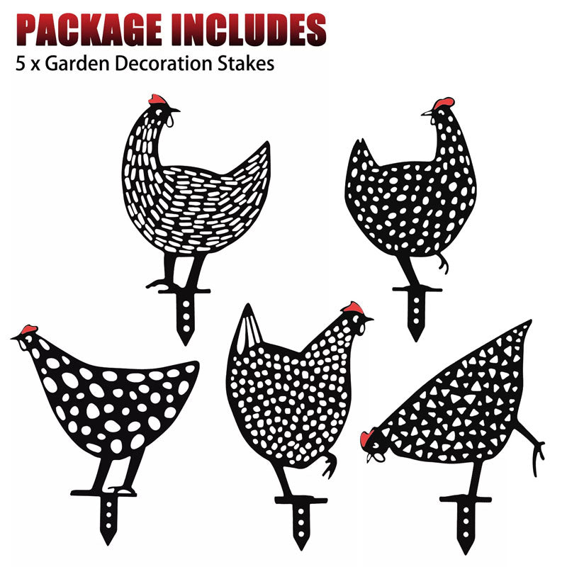 Garden Ornaments Chicken Decoration Stake