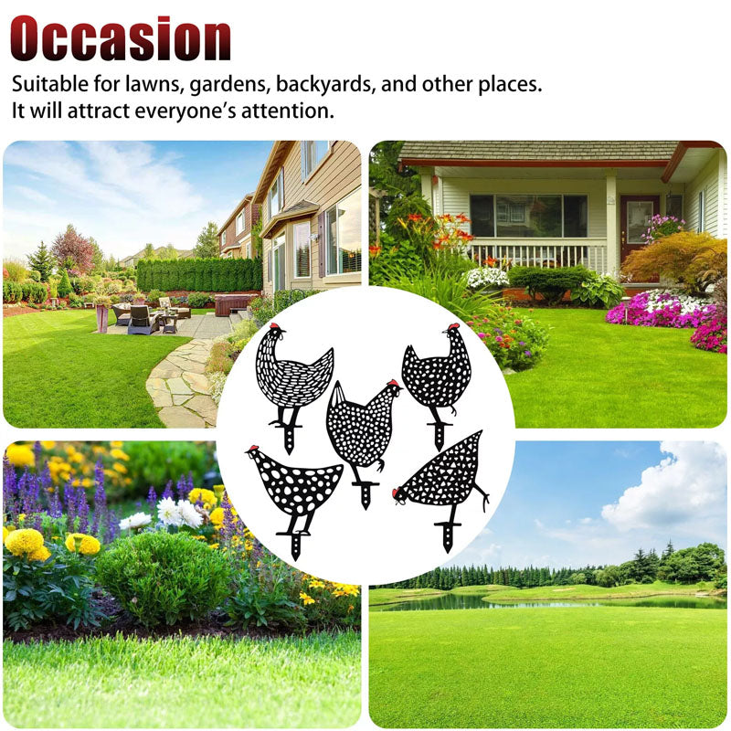 Garden Ornaments Chicken Decoration Stake