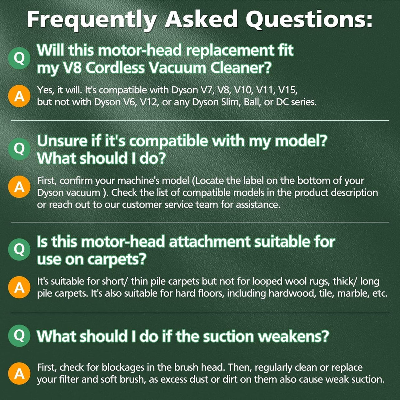 LED Light Roller Brush For Dyson V7 V8 V10 V11 SV14 V15 Head Motorhead