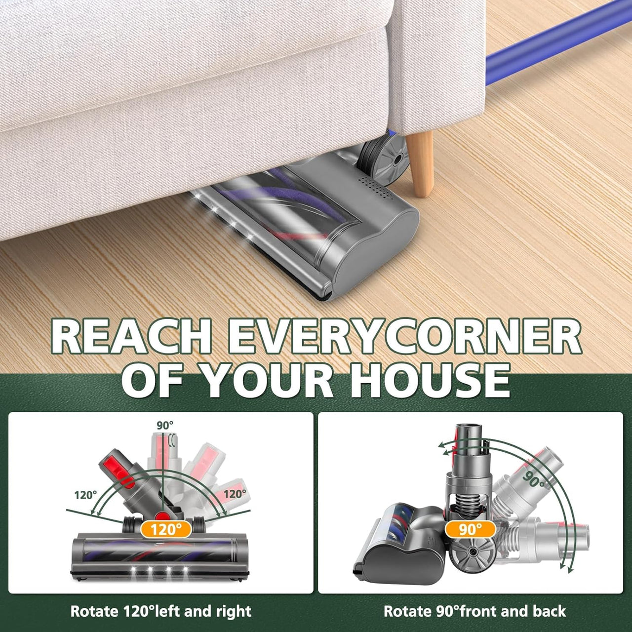 LED Light Roller Brush For Dyson V7 V8 V10 V11 SV14 V15 Head Motorhead