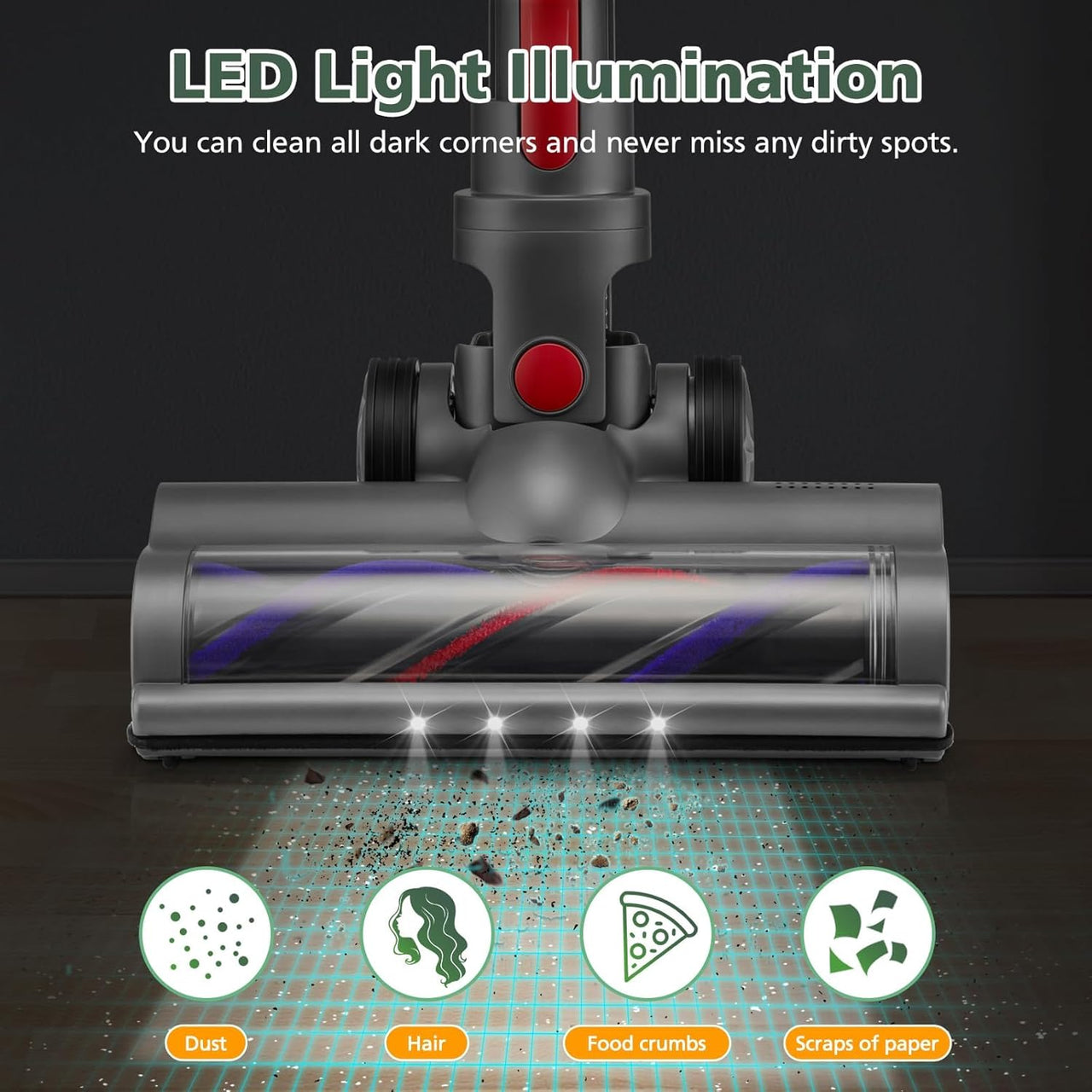 LED Light Roller Brush For Dyson V7 V8 V10 V11 SV14 V15 Head Motorhead