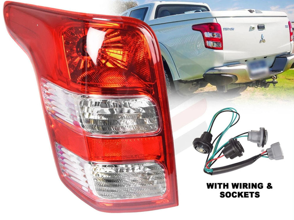 Close-up of red lens on left tail light