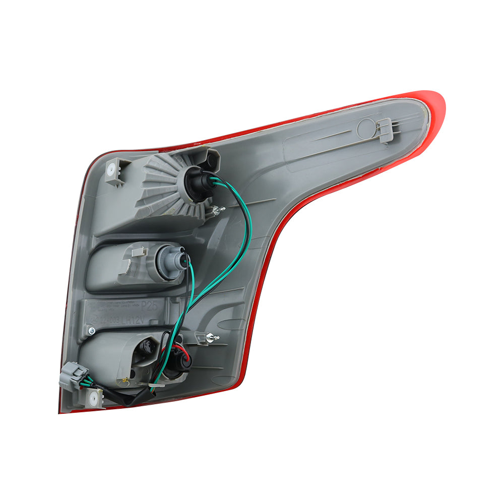 Side angle of left tail light showing connector pins