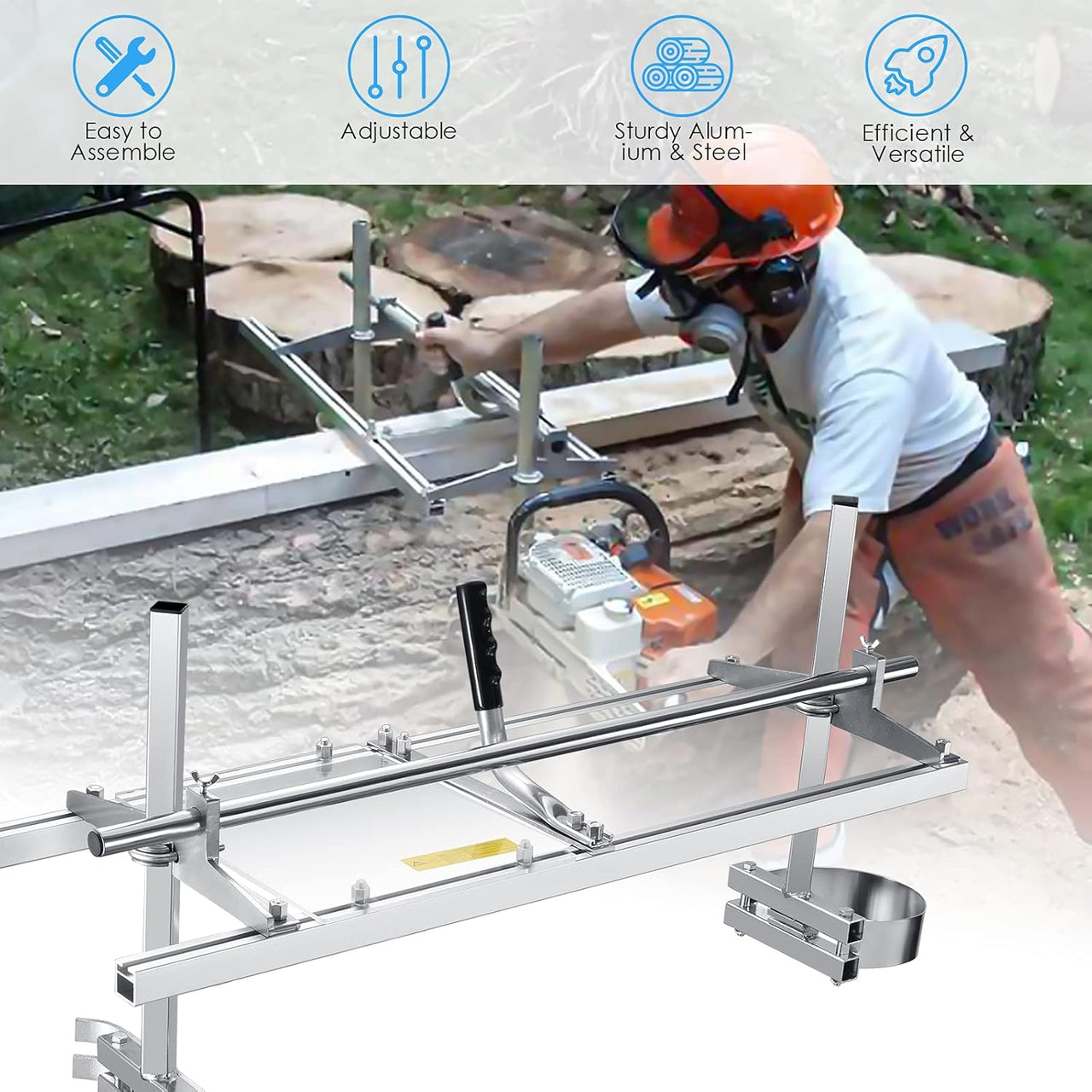 Portable Chainsaw Mill carrying bag and gloves included