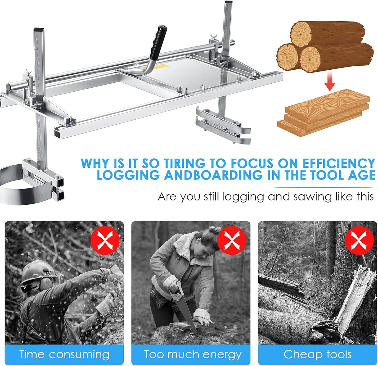 Chainsaw Mill adjustable height and width settings