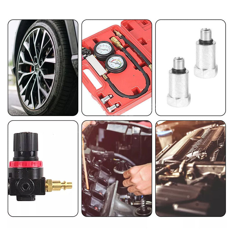 Leak tester kit in workshop setting