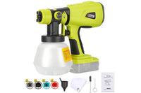 Thumbnail for Four nozzle sizes displayed beside spray gun