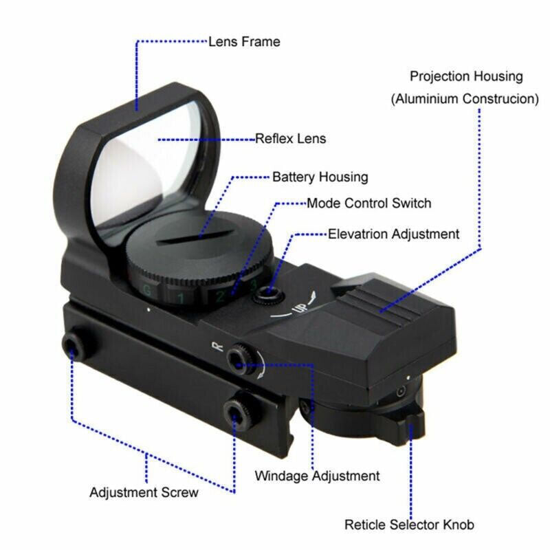 Red Green Dot Sight Tactical Holo 4 Reticle