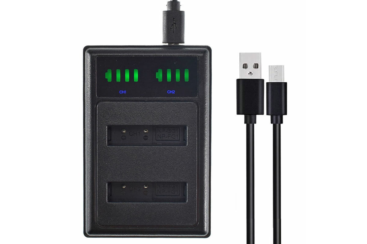 Sony NP-BD1 charger with included micro USB cable