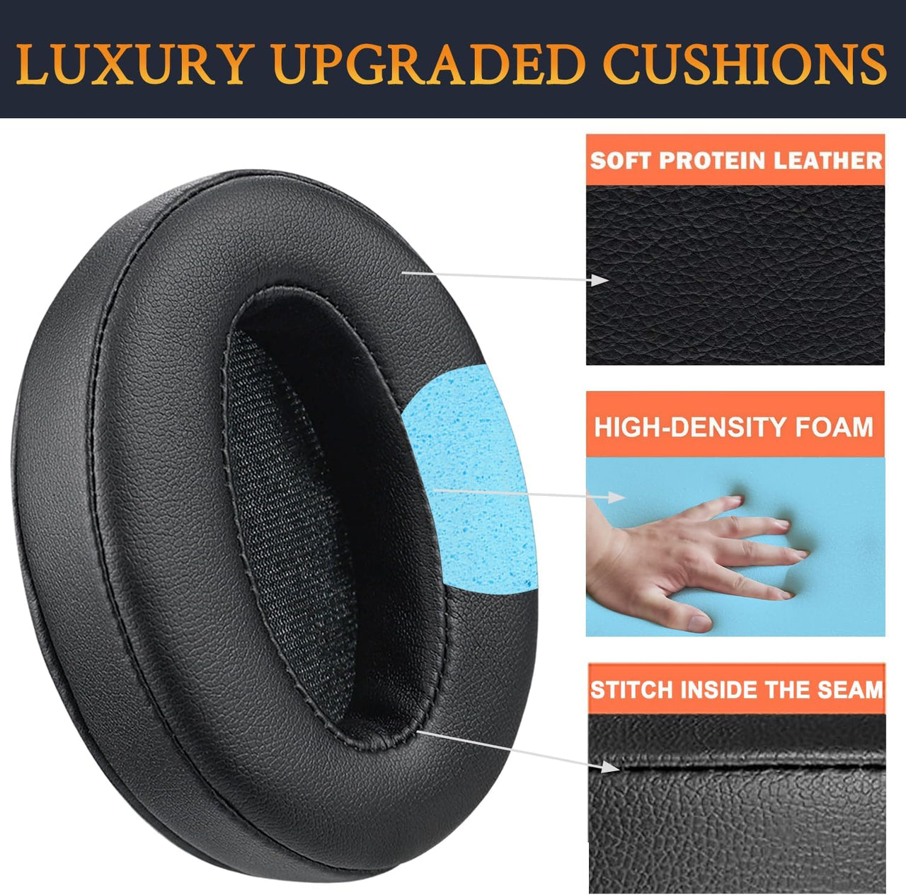 Replacement Ear Pads Cushions for Sennheiser HD 4.50 HD4.50 BTNC Headphones
